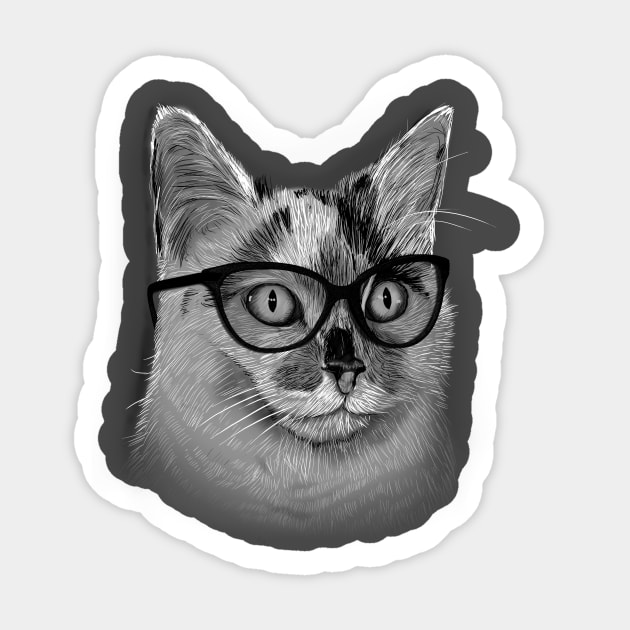 She's A Cool Cat Sticker by tamsinlucie